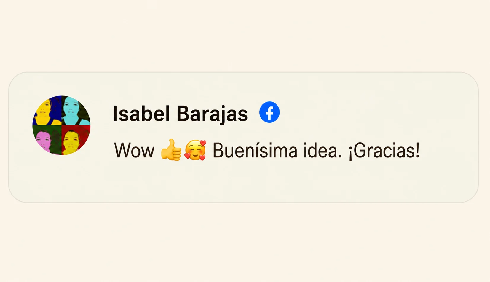 Comentario de Isabel Barajas: Wow. Buenísima idea. ¡Gracias!