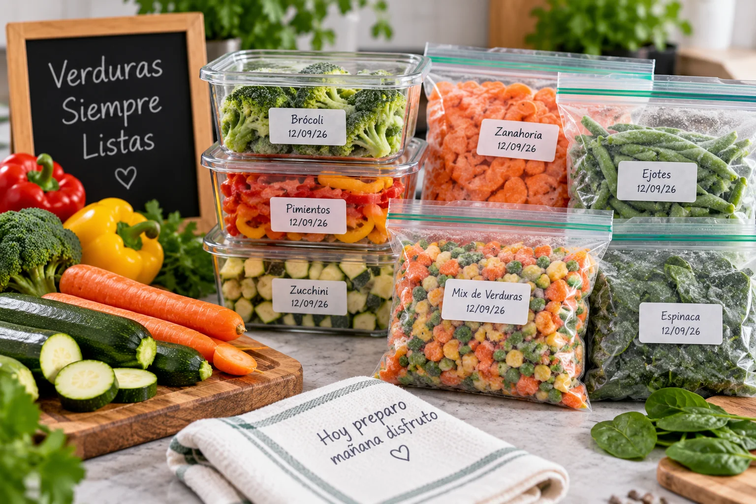 Cómo congelar verduras correctamente