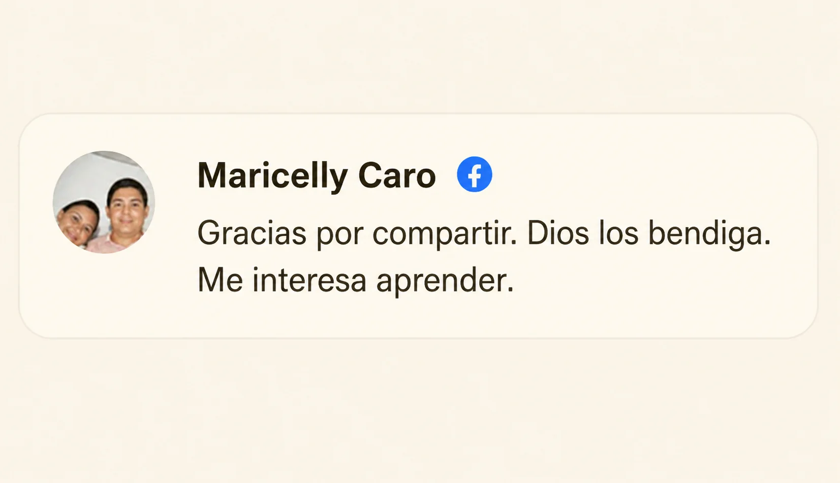 Comentario de Maricelly Caro: Gracias por compartir. Dios los bendiga. Me interesa aprender.